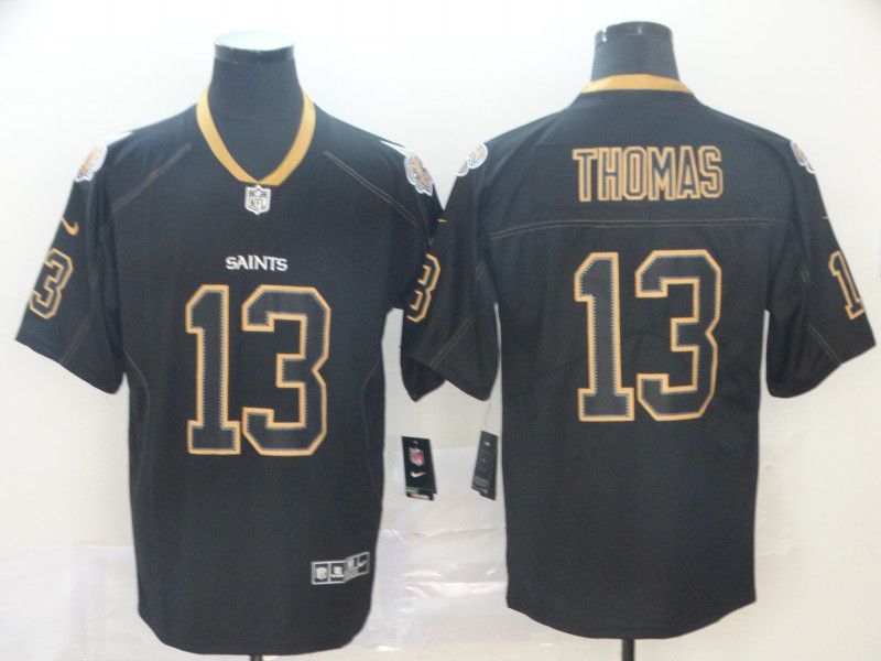 Men New Orleans Saints #13 Thomas Nike Lights Out Black Color Rush Limited NFL Jerseys